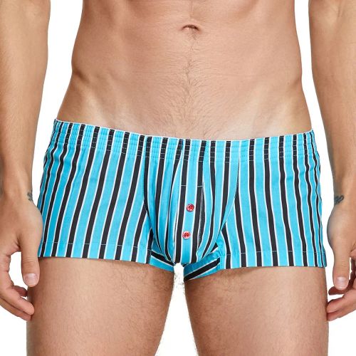 SEOBEAN Striped Cotton Boxers | Comfortable Fit | Stylish Underwear - blue / XL