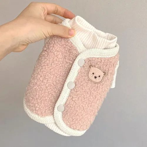 SHISHI Stylish Pet Clothes - Warm PU Fabric for Dogs - Autumn/Winter - pink / L