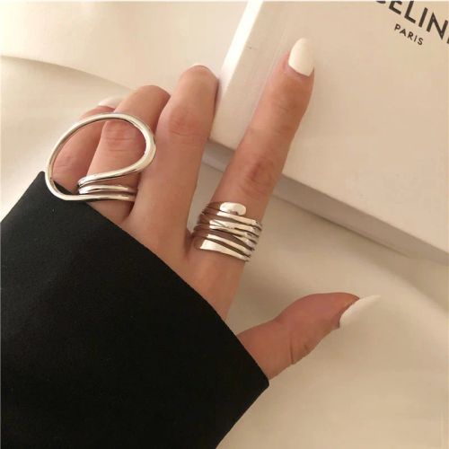 Laoloutian Geometric Statement Rings Set for Fashionable Parties - r381yin