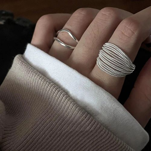 Laoloutian Geometric Statement Rings Set for Fashionable Parties - r337ab