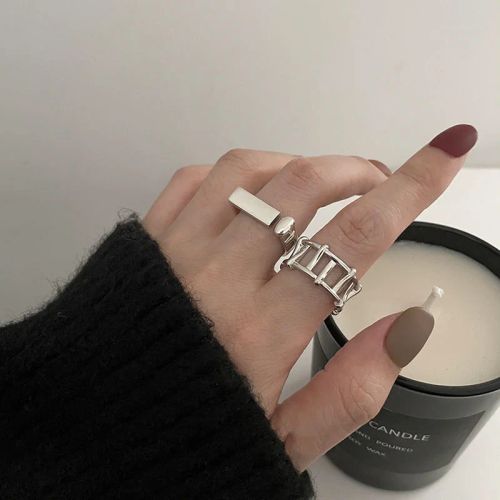 Laoloutian Geometric Statement Rings Set for Fashionable Parties - r341