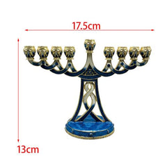 Enameled Candelabra with Crystals - Elegant Home Decoration