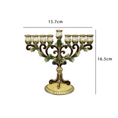 Enameled Candelabra with Crystals - Elegant Home Decoration