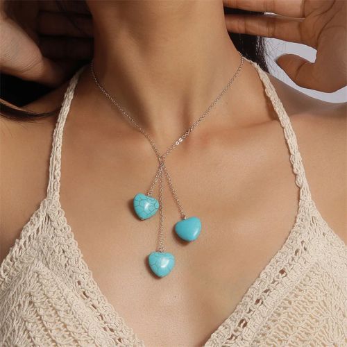 Tenande Bohemia Elephant Necklace - Turquoise Stone Statement Choker