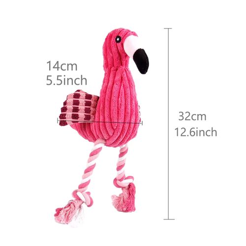 Plush Flamingo Dog Toy - Squeaky Fun - Chew & Play Solution - Flamingo