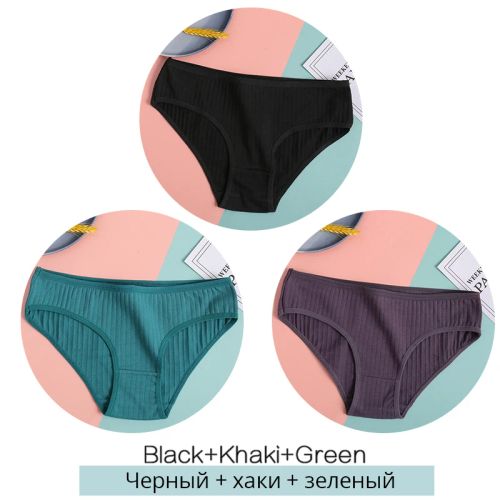 Comfortable Cotton Briefs - Soft & Breathable Low-Rise Underwear - Set2 / M