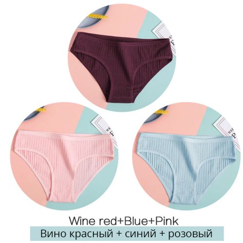 Comfortable Cotton Briefs - Soft & Breathable Low-Rise Underwear - Set3 / XL