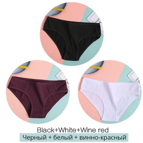 Comfortable Cotton Briefs - Soft & Breathable Low-Rise Underwear - Set9 / L