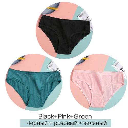 Comfortable Cotton Briefs - Soft & Breathable Low-Rise Underwear - Set10 / L