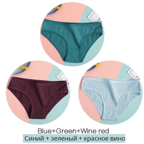 Comfortable Cotton Briefs - Soft & Breathable Low-Rise Underwear - Set18 / M