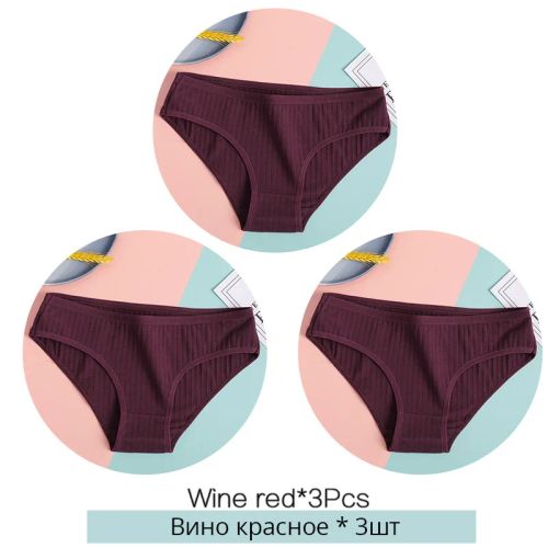 Comfortable Cotton Briefs - Soft & Breathable Low-Rise Underwear - Set19 / L