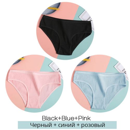 Comfortable Cotton Briefs - Soft & Breathable Low-Rise Underwear - Set24 / L