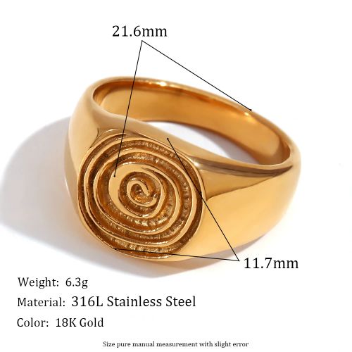MamacitaSlay Unique Fingerprint Swirl Rings - Waterproof Stainless Steel Jewelry - Gold Style 1 / 6