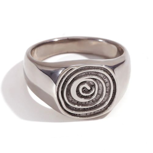 MamacitaSlay Unique Fingerprint Swirl Rings - Waterproof Stainless Steel Jewelry - Silver Style 1 / 8