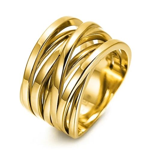 CAOSHI Geometric Brass Wedding Bands - Trendy Fashion Rings - Q877 / 6