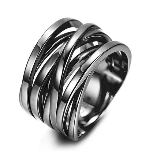 CAOSHI Geometric Brass Wedding Bands - Trendy Fashion Rings - Q878 / 6