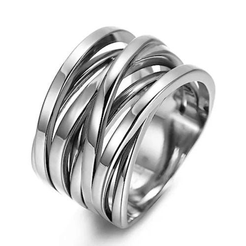 CAOSHI Geometric Brass Wedding Bands - Trendy Fashion Rings - Q876 / 7