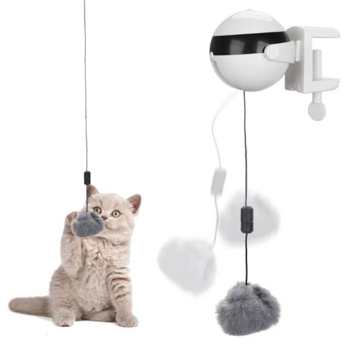 Electric Cat Toy - Automatic Ball Chaser for Exercise & Engagement - WHITE