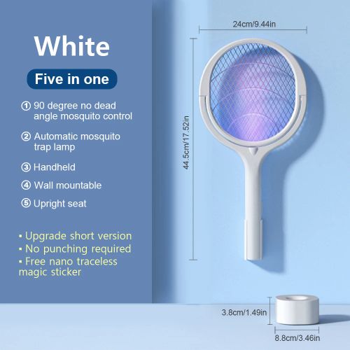 Mosquito Swatter 3500V Rechargeable Extendable Pest Control Device - Short Type