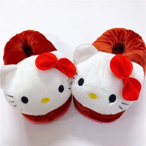 MINISO Hello Kitty Plush Slippers - Comfortable Cartoon Footwear