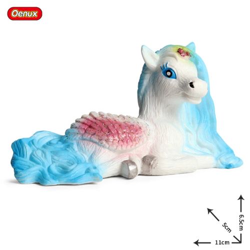 Oenux Rainbow Pegasus Action Figure - Educational PVC Model Toy - WHITE