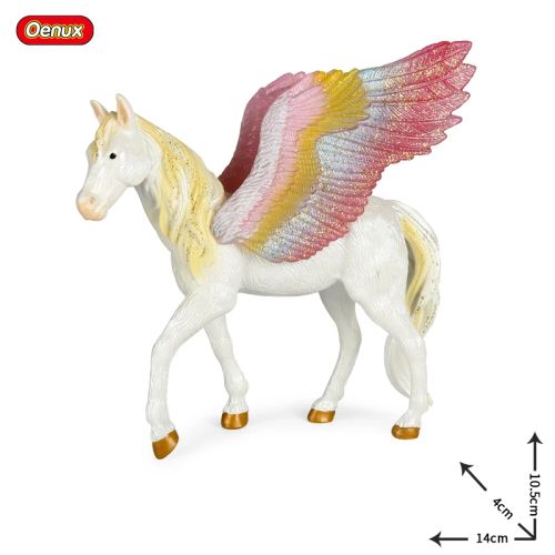 Oenux Rainbow Pegasus Action Figure - Educational PVC Model Toy