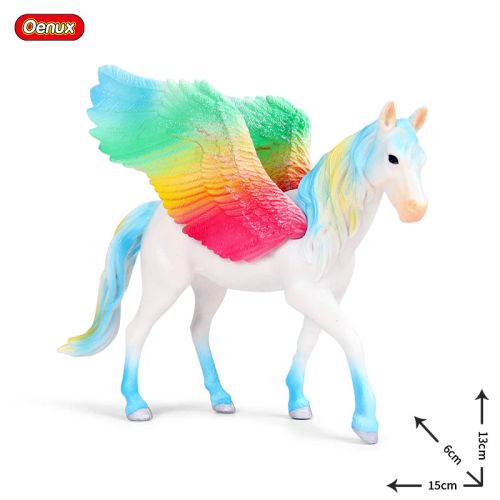 Oenux Rainbow Pegasus Action Figure - Educational PVC Model Toy
