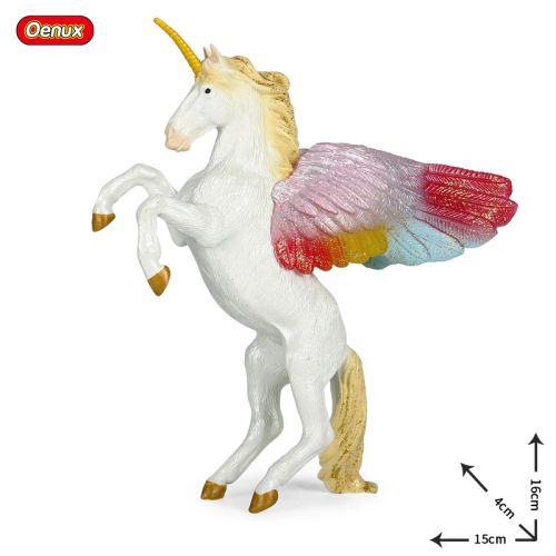 Oenux Rainbow Pegasus Action Figure - Educational PVC Model Toy - Champagne