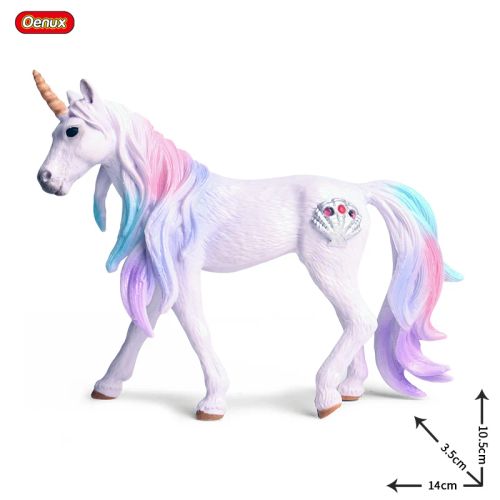 Oenux Rainbow Pegasus Action Figure - Educational PVC Model Toy