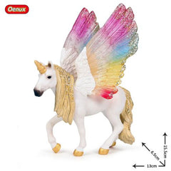 Oenux Rainbow Pegasus Action Figure - Educational PVC Model Toy