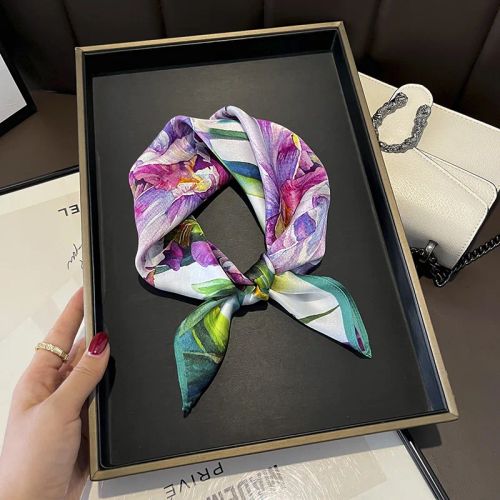 YIMOERSSS Real Silk Scarf 53x53cm - Elegant Fashion Accessory - 15331 / Real Silk 53x53cm
