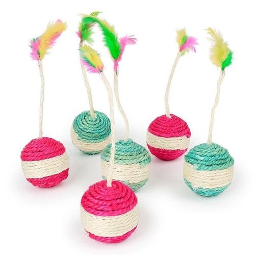Sisal Rope Ball - Natural Material - Engaging Cat Toy - Random Color / 1 pcs