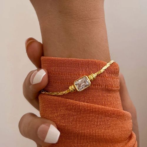 SLOONGJEWELRY Geometric Charm Bracelet & Necklace Set - Fashion Accessory - silver color / bracelet