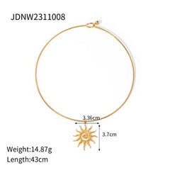 Classic Waterproof Spiral Sunflower Necklace & Earrings Set