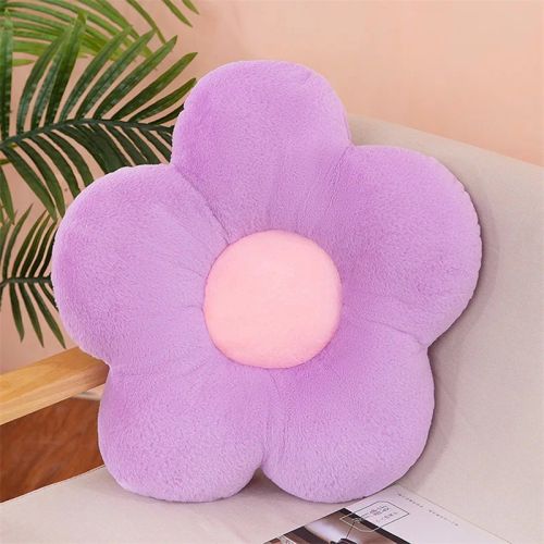 Classic Plush Fabric Cushion - Comfortable Support for Relaxation - Purple