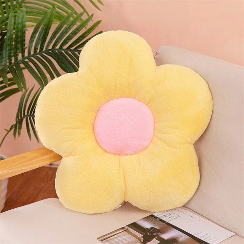 Classic Plush Fabric Cushion - Comfortable Support for Relaxation - Yellow