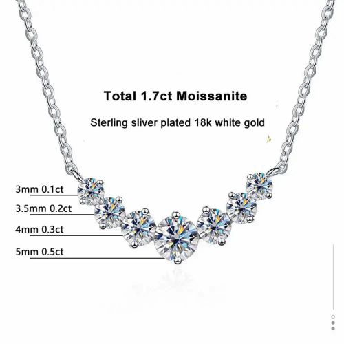 DOTEFFIL Moissanite Necklace - 925 Sterling Silver - Elegant Gift