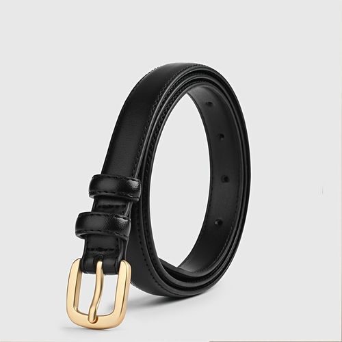 Adjustable PU Skinny Belts - Solid Colour Fashion Belt for Versatile Style