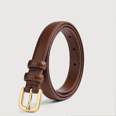 Adjustable PU Skinny Belts - Solid Colour Fashion Belt for Versatile Style