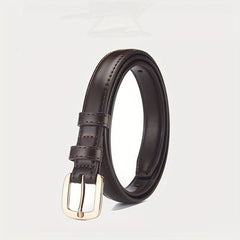 Adjustable PU Skinny Belts - Solid Colour Fashion Belt for Versatile Style