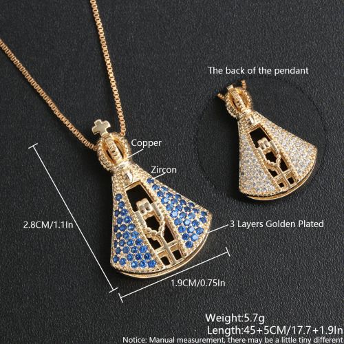 MHS.SUN Double Virgin Zircon Necklace - Stylish Gold Pendant Necklace - ND09-6