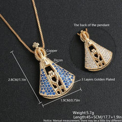 MHS.SUN Double Virgin Zircon Necklace - Stylish Gold Pendant Necklace