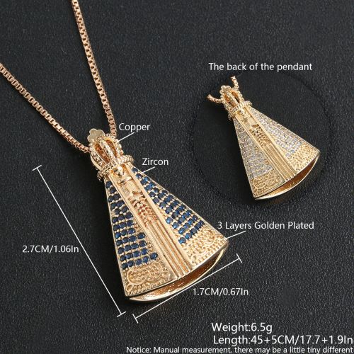 MHS.SUN Double Virgin Zircon Necklace - Stylish Gold Pendant Necklace - NS03-8