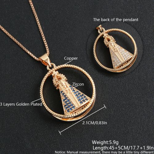 MHS.SUN Double Virgin Zircon Necklace - Stylish Gold Pendant Necklace - NS03-9