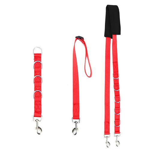 Adjustable Dog Grooming Traction Belt with D-Rings - 3pcs Pet Supplies - Red