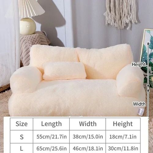 Luxury Eco-Friendly Pet Bed - Comfort & Warmth for Small Dogs - Cream-coloured / S