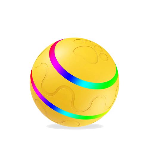 Interactive Rolling Dog Toy Ball for Active Pets - Engaging Playtime - yellow No Remote