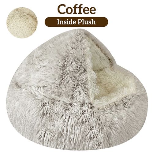 Warm Round Plush Pet Bed - Comfortable Cushion for Cats & Dogs