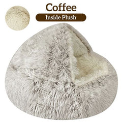 Warm Round Plush Pet Bed - Comfortable Cushion for Cats & Dogs