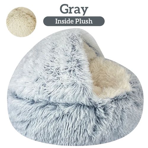 Warm Round Plush Pet Bed - Comfortable Cushion for Cats & Dogs
